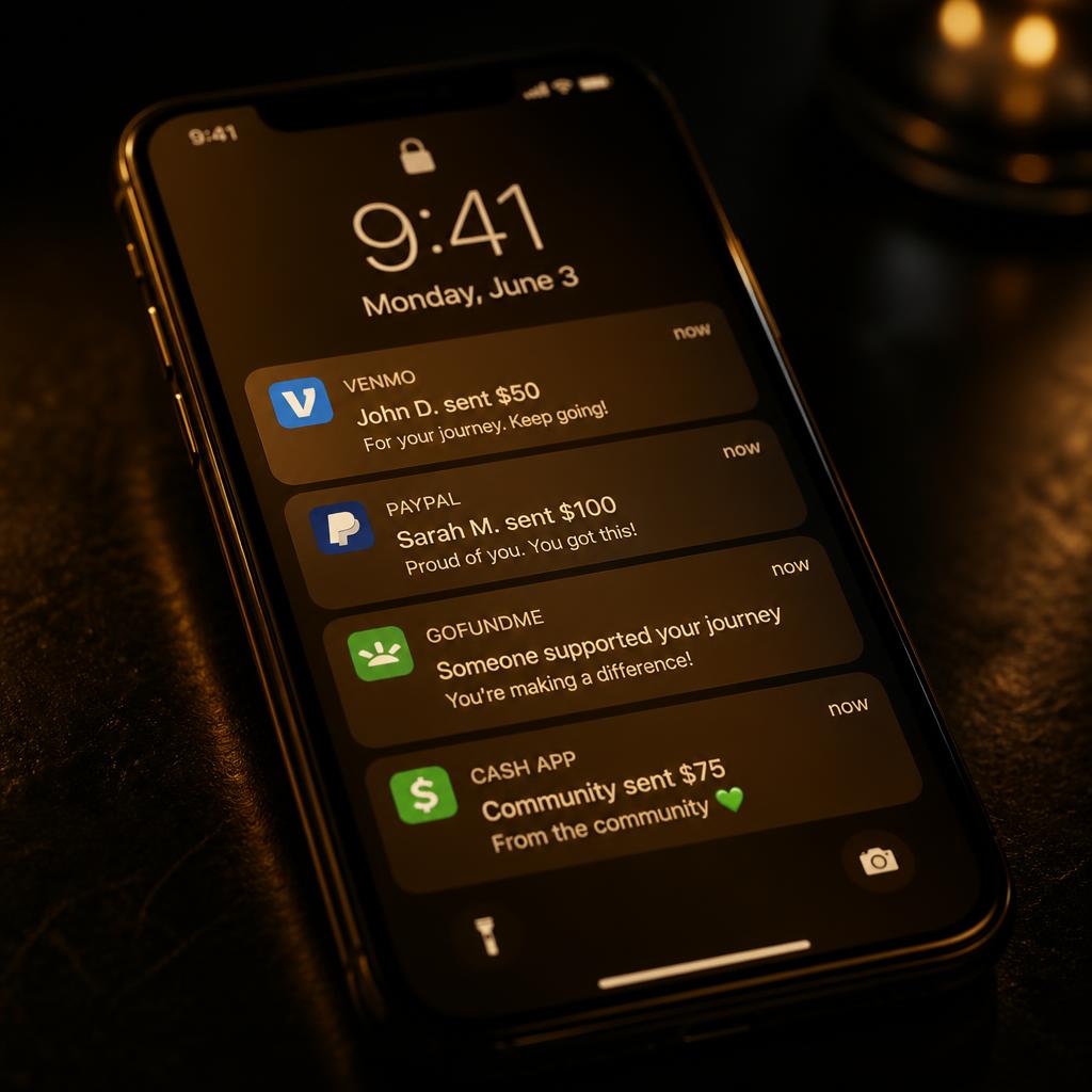 Community support flowing in through Venmo, PayPal, GoFundMe and Cash App